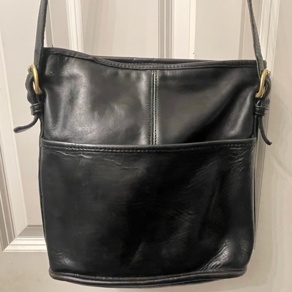 Coach Black Leather Shoulder Bag